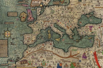 North Africa, Europe and the Middle East from the Catalan Atlas by Abraham Cresques