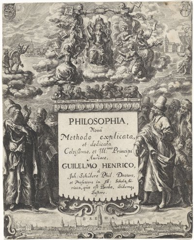 Allegory of Philosophy (Title Page for: Schuler, Johannes. Philosophi, 1663) by Abraham Dircksz. Santvoort