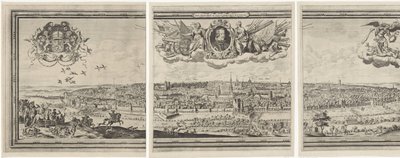View of Brussels, consisting of three parts by Abraham Dircksz. Santvoort