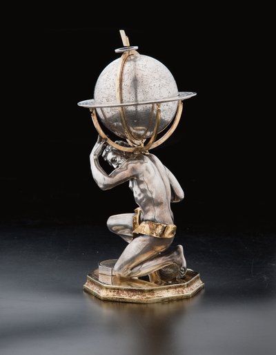 Two Exceptional Terrestrial and Celestial Globes, Supported by Hercules and Atlas, Augsburg, 1697-99 by Abraham Drentwett