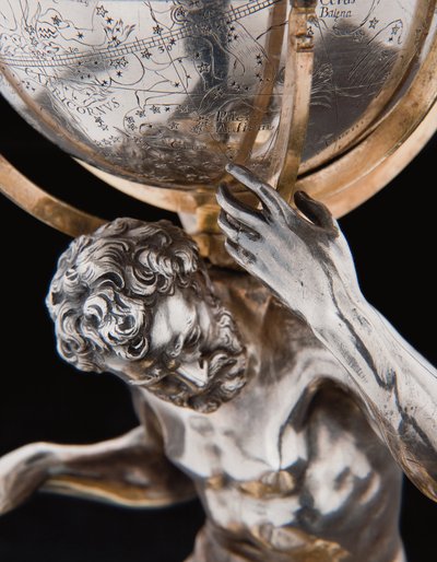 Two Exceptional Terrestrial and Celestial Globes, Supported by Hercules and Atlas, Augsburg, 1697-99 by Abraham Drentwett