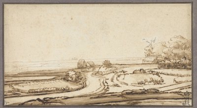 Rolling Landscape with Road and House at Forest Edge by Abraham Furnerius