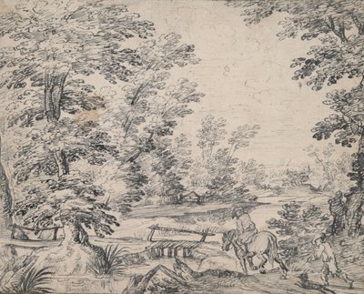 Landscape with Man on Horseback by Abraham Genoels