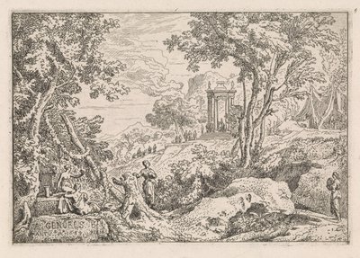 Landscape with Temple (series title: Classical Landscapes) by Abraham Genoels