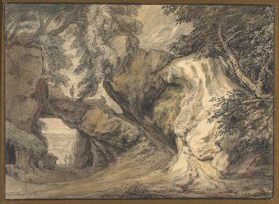 Landscape with a Natural Arch by Abraham Genoels II