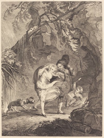 The Gust of Wind by Abraham Girardet after Antoine Lebel