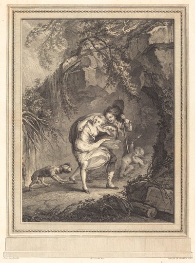 The Gust of Wind by Abraham Girardet after Antoine Lebel