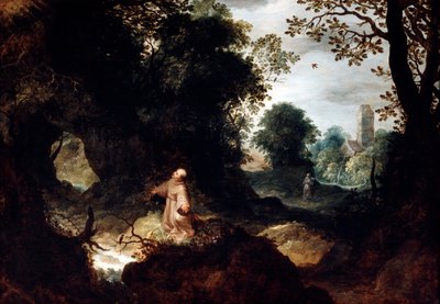 Rocky Landscape with Saint Francis, early 17th century by Abraham Govaerts