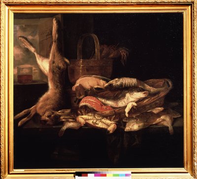 Still Life with Fishes and a Dead Hare by Abraham Hendricksz van Beyeren