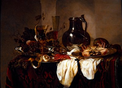 Still Life with Jug and Crustacea by Abraham Hendricksz van Beyeren