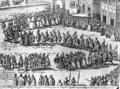 Procession for the wedding of Frederick V, Elector Palatine and Princess Elizabeth, c.1613 by Abraham Hogenberg