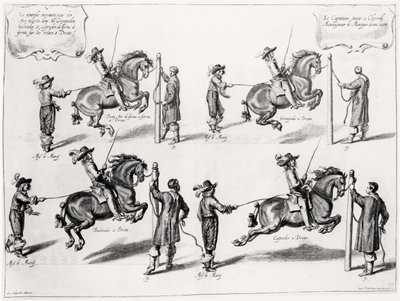 Illustration from a Riding Manual, engraved by Peeter Clouwet by Abraham Jansz. van after Diepenbeeck