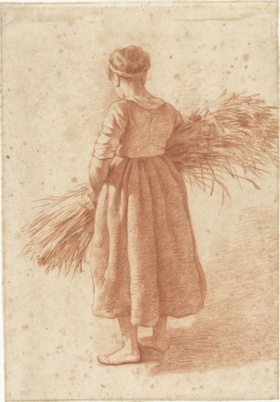 Standing Woman with a Sheaf of Grain by Abraham Johannes Ruytenschildt (attributed to)