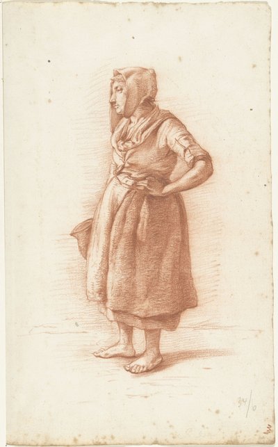 Standing Woman to the Left, Hand on Hip by Abraham Johannes Ruytenschildt
