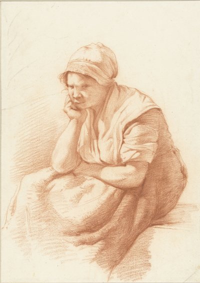 Study of a Seated Woman with Arm Under Head by Abraham Johannes Ruytenschildt