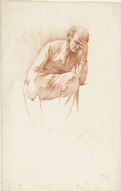 Seated Old Man, Hand on Face by Abraham Johannes Ruytenschildt