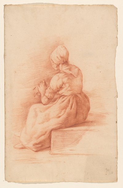 Seated Woman with Cap, Seen from the Back by Abraham Johannes Ruytenschildt