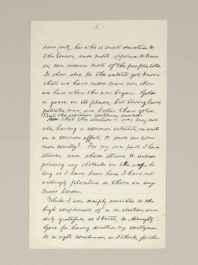 Autograph manuscript of Lincoln