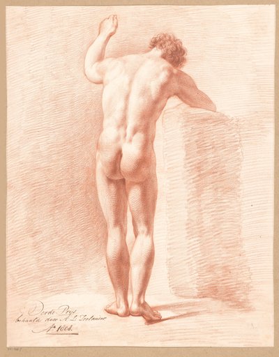 Standing Male Nude, Seen from the Back (3rd Prize 1808) by Abraham Lion Zeelander