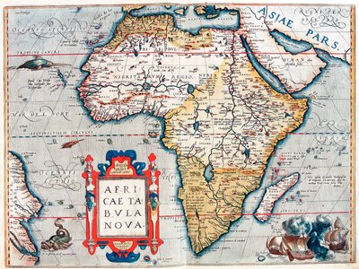Description of the African continent. Geography map from 