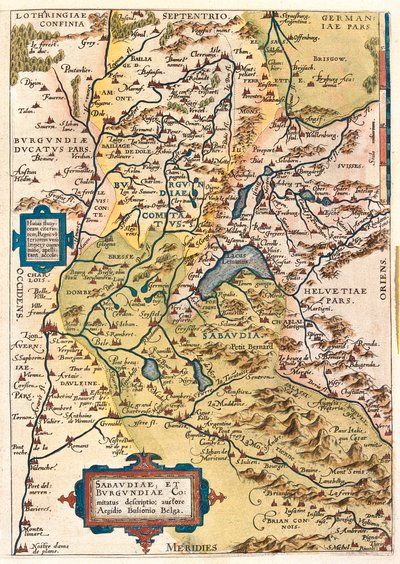 France, Switzerland, Italy by Abraham Ortelius