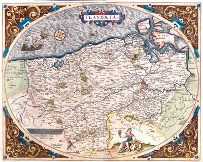 France, Belgium, Netherlands by Abraham Ortelius