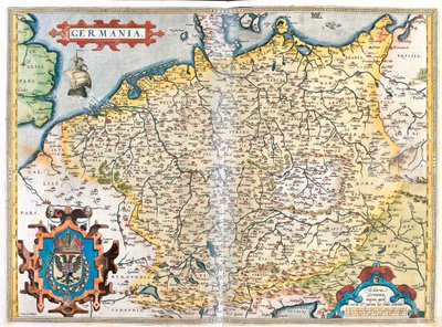 France, Belgium, Netherlands, Luxembourg, Germany, Poland by Abraham Ortelius