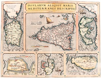 Geography map of Mediterranean islands from 