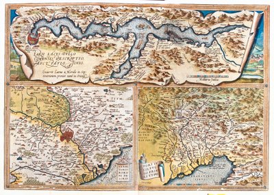 Lake Como, Rome, Gulf of Trieste by Abraham Ortelius
