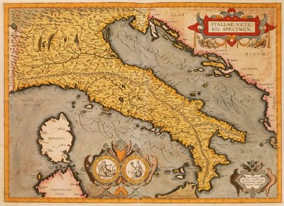 Map of Italy by Abraham Ortelius