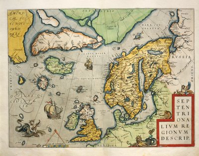 Map of Northern Europe, from Theatrum Orbis Terrarum by Abraham Ortelius by Abraham Ortelius