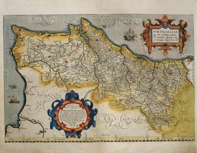 Map of Portugal, from Theatrum Orbis Terrarum by Abraham Ortelius