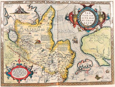 Geography Map of the Tartar Territory from Theatrum Orbis Terrarum by Abraham Ortelius by Abraham Ortelius