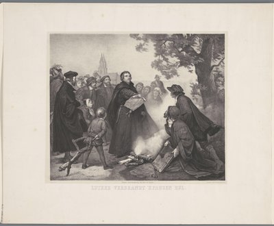 Luther Burns the Papal Bull by Abraham Pieter Felix