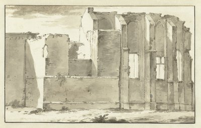 View of the Ruins of the Choir of the Great Church in Zandvoort by Abraham Rademaker