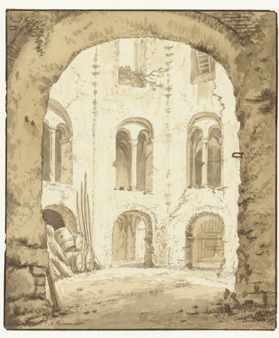 View of the Chapel of the Valkhof in Nijmegen by Abraham Rademaker