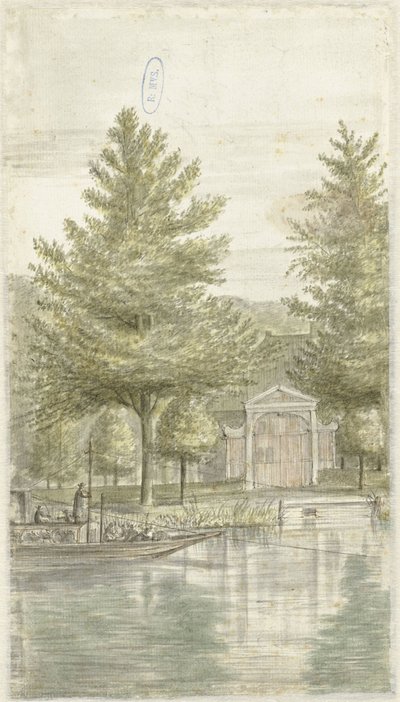 Tug-Boat Alongside the Artist’s Country Estate ‘Hoogevecht’ by Abraham Rutgers