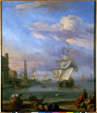 A Dutch port by Abraham Storck