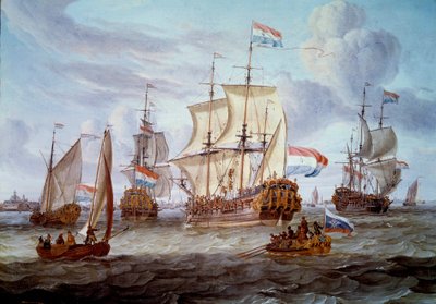 The Frigate Peter and Paul in the Port of Amsterdam (17th Century) by Abraham Storck