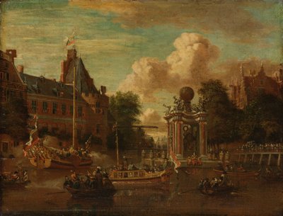 The Muscovite Legation Visiting Amsterdam, 29 August 1697 by Abraham Storck
