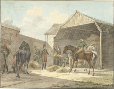 Distribution of Hay to the Guards of Honor, 1813 by Abraham Vinkeles