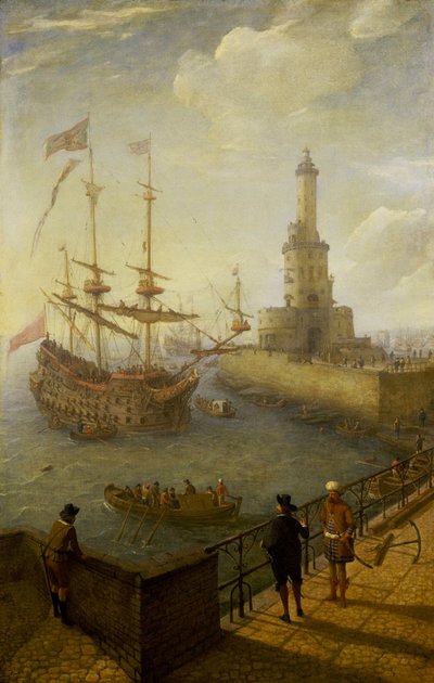 A Spanish Three-Masted Ship Anchored Off the Coast of Naples by Abraham Willaerts