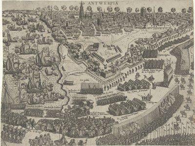 Arrival of the Duke of Anjou in Antwerp and Reception by the Prince of Orange, 1582 by Abraham de Bruyn (attributed to)