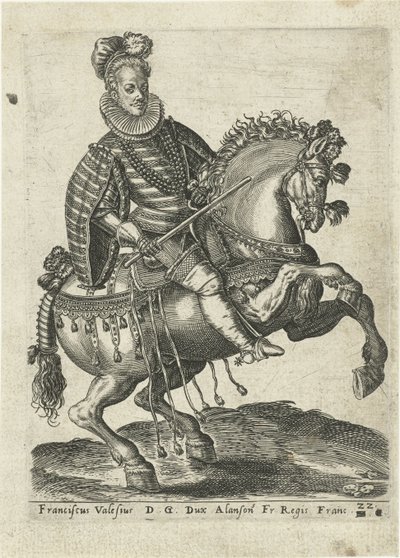 Portrait of François, Duke of Anjou on Horseback by Abraham de Bruyn (attributed to)