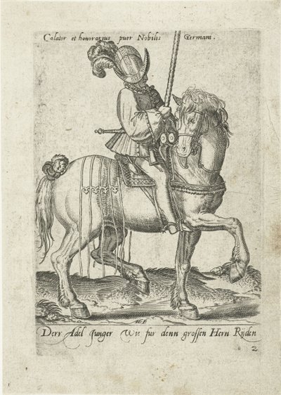 Young German Noble Rider as Part of an Entourage by Abraham de Bruyn