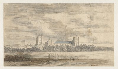 View of the Castle of Vincennes, Behind a Row of Trees by Abraham de Verwer