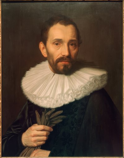 Portrait of a Man Holding Gloves, Slightly to the Left by Abraham de Vries