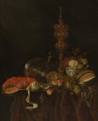 Still Life with Lobster and Fruit, probably early 1650s by Abraham van Beyeren