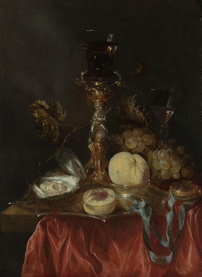 Still Life with Silver-Gilt Glass Holder by Abraham van Beyeren