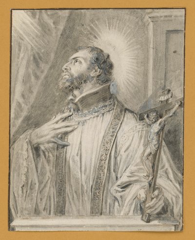 Bust of a Saint with Crucifix in Left Hand by Abraham van Diepenbeeck